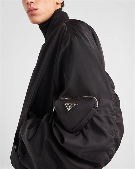 womens prada bomber jacket|black nylon bomber jacket.